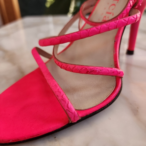 Pedro Garcia Bright Pink Strappy Heels, Sz 38 - Picture 6 of 15